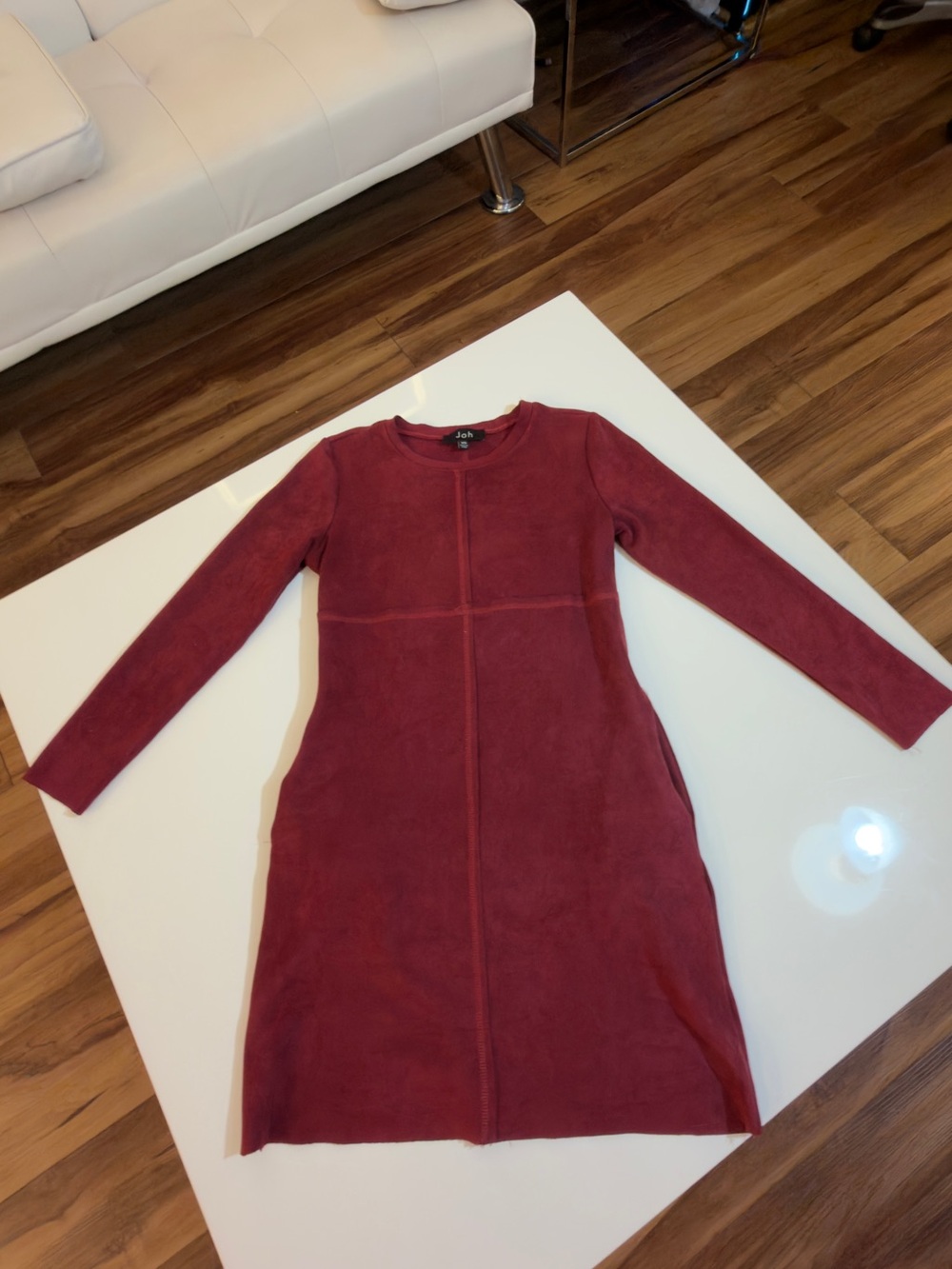 Women's Long Sleeve Burgundy Dress